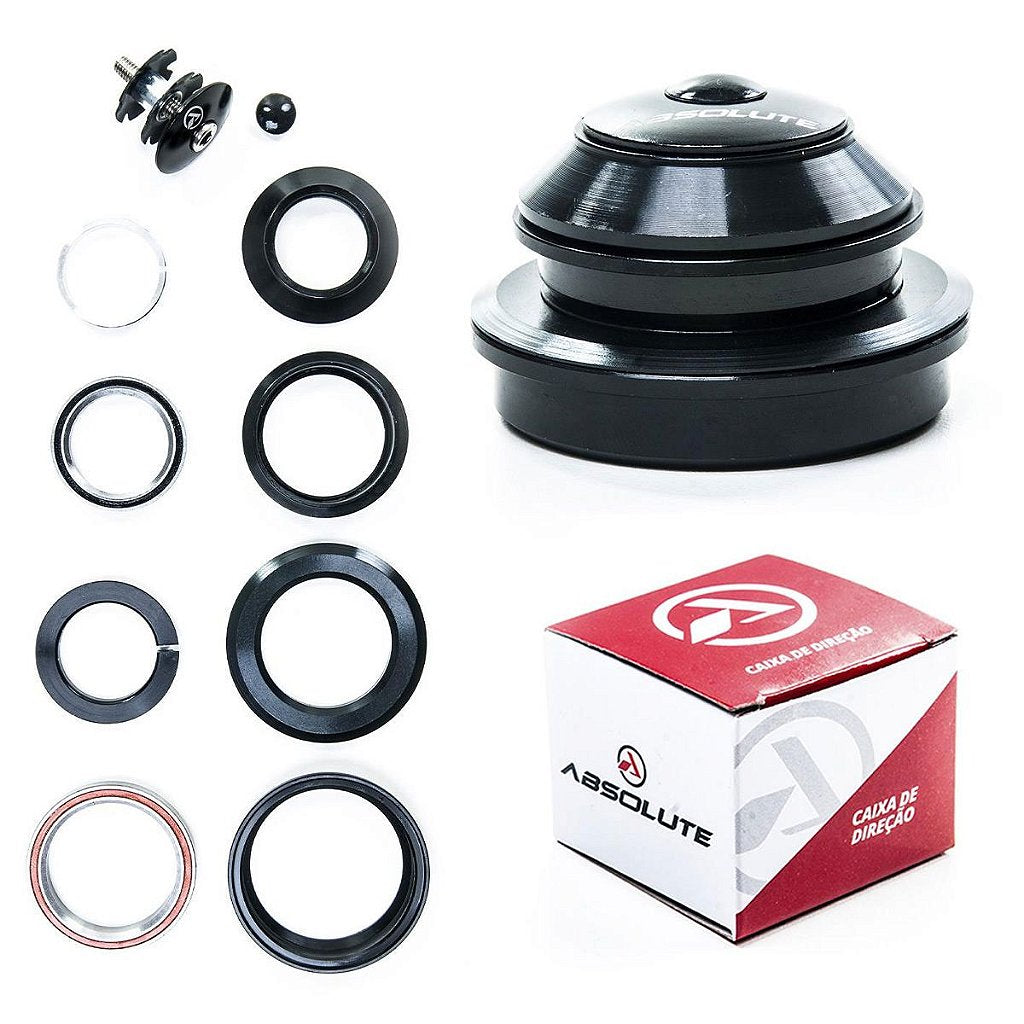 Caixa De Direção Absolute Rolamentada Mega Over 44/56 Mm Com Adaptador Para Espiga Reta