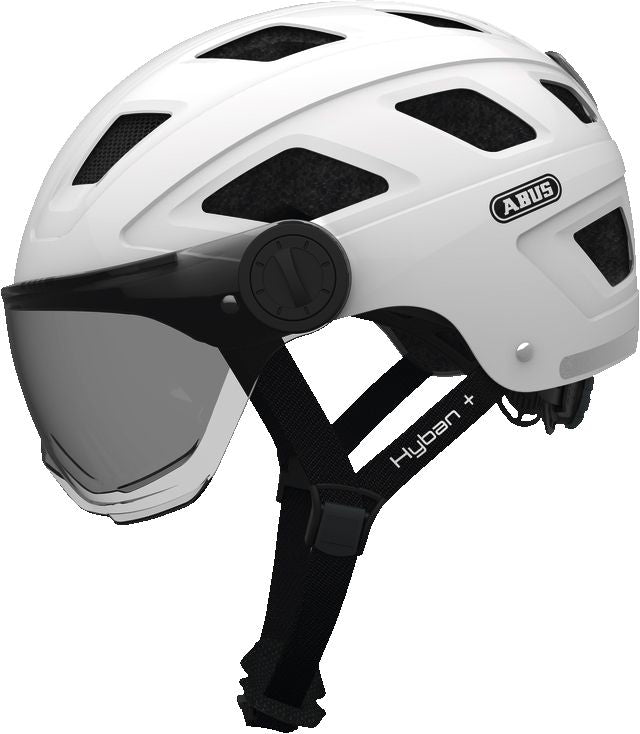 Capacete Abus Hyban Com Visor Smoke Tamanho M (52-58 Cm) | Branco