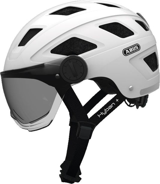 Capacete Abus Hyban Com Visor Smoke Tamanho M (52-58 Cm) | Branco