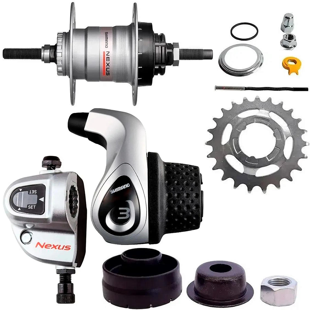 Kit Shimano Nexus 3V Sg-3R40 36F Completo V-Brake | Prata – Cyclo Kit Shimano Nexus 3V Sg-3R40 36F Completo V-Brake | Prata – Cyclo