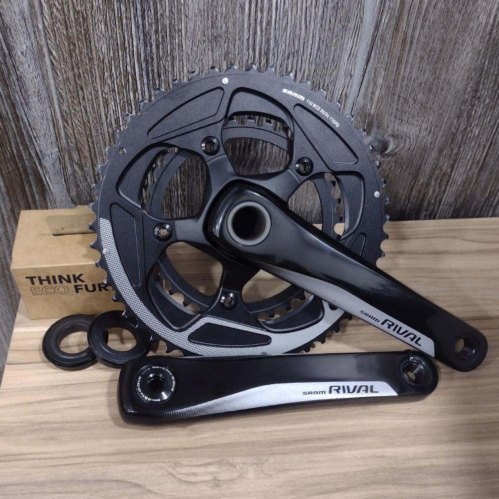 Pedivela Sram Rival 170 Mm 50-34D C/ Movimento Central Gxp | Preto E Prata