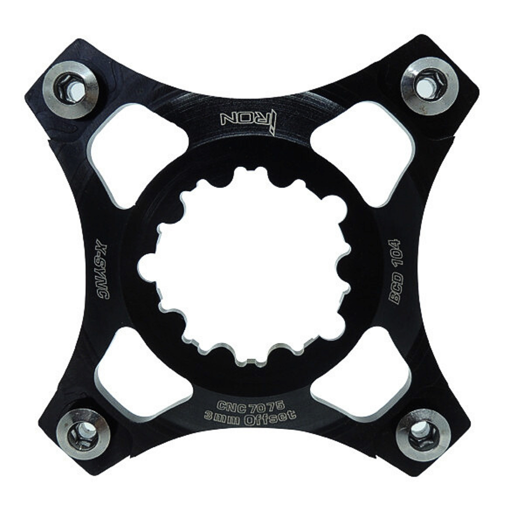 Adaptador De Coroa Direct Sram Bb 30 Gxp Para Bcd 104Mm Simétrico Offset 3 Mm - Iron Spider X-Sync Gmi-169 | Alumínio