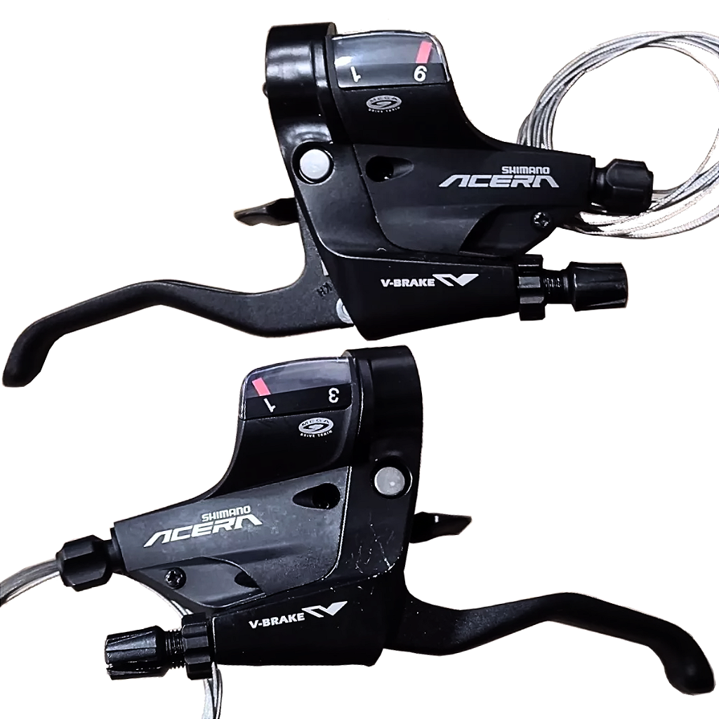 Par De Manetes Shimano Acera St-M390 27 Velocidades Rapidfire | Preto