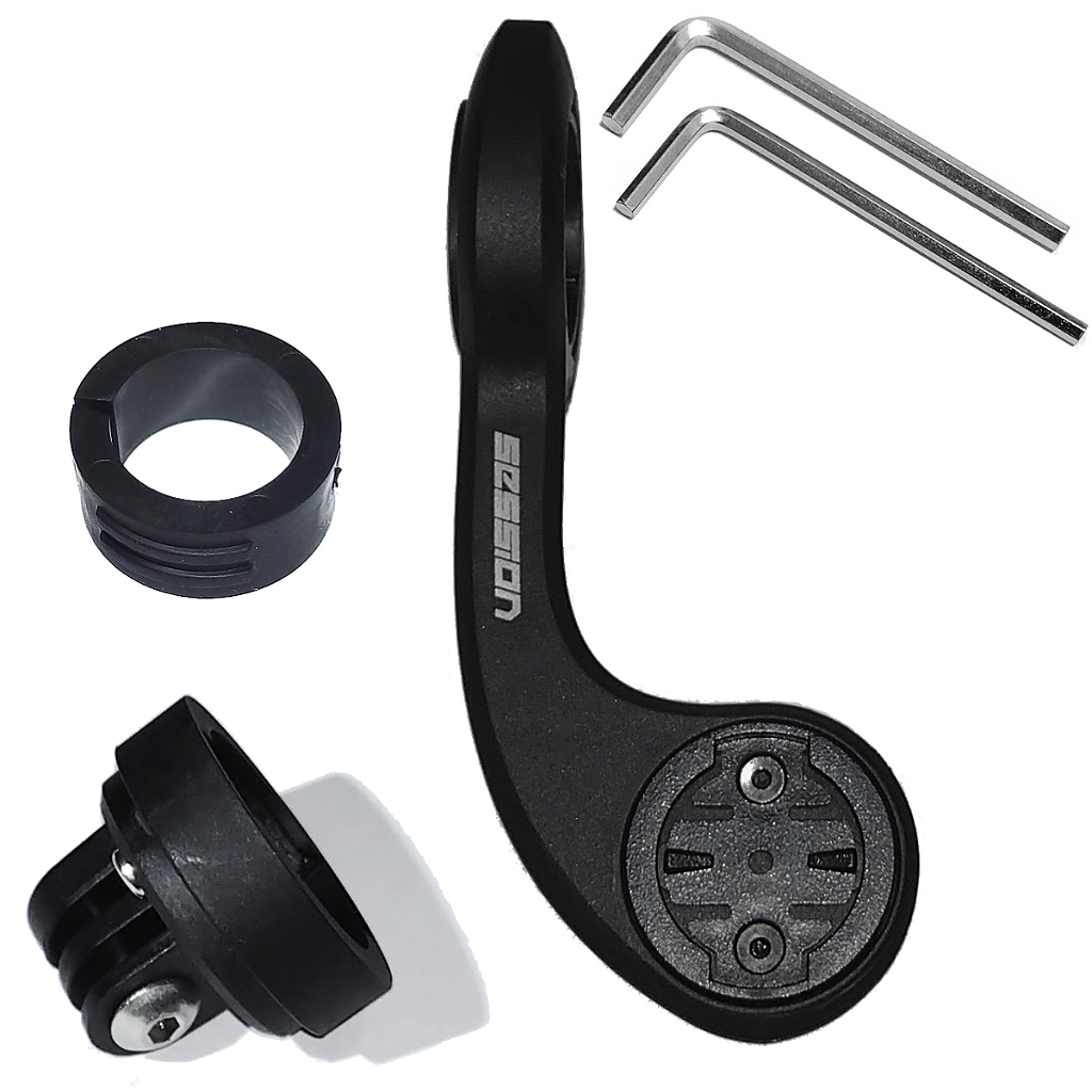 Suporte De Garmin Longo Session Parts - Para Gps Farol Ou Gopro | Preto Fosco