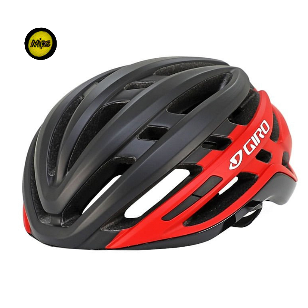 Capacete Giro Agilis Mips Tamanho M (55-59 Cm) | Preto E Vermelho Fosco