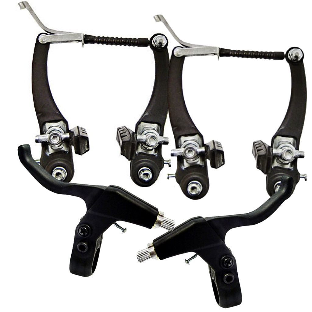 Kit De Freios V-Brake E Manete Yd-V09 - Nylon | Preto