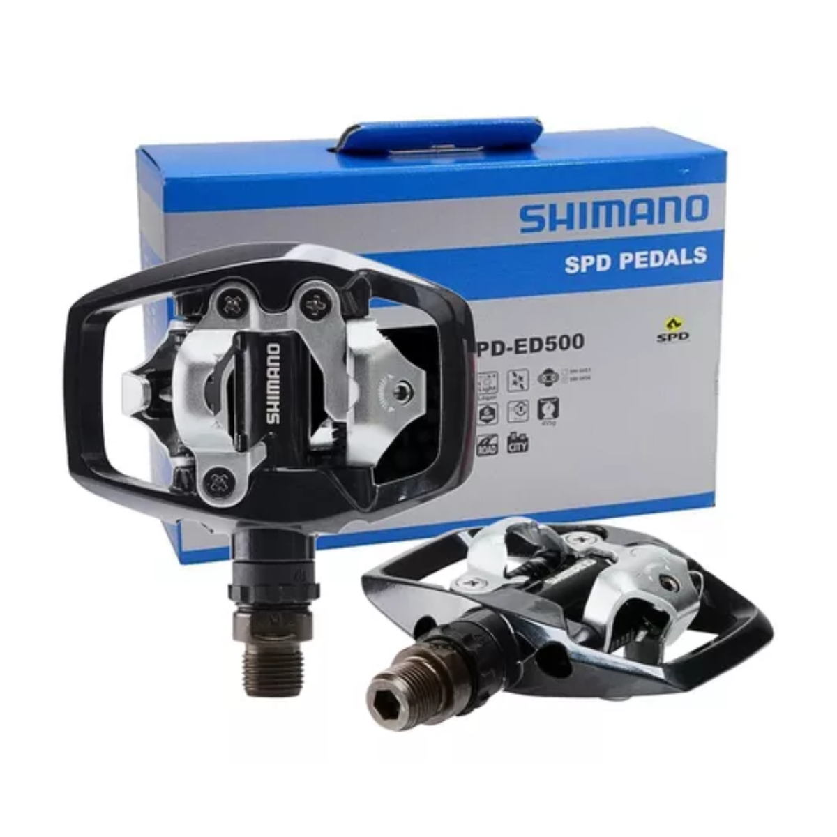 Par de pedal Shimano PD-ED500 Híbrido MTB Gravel - com tacos