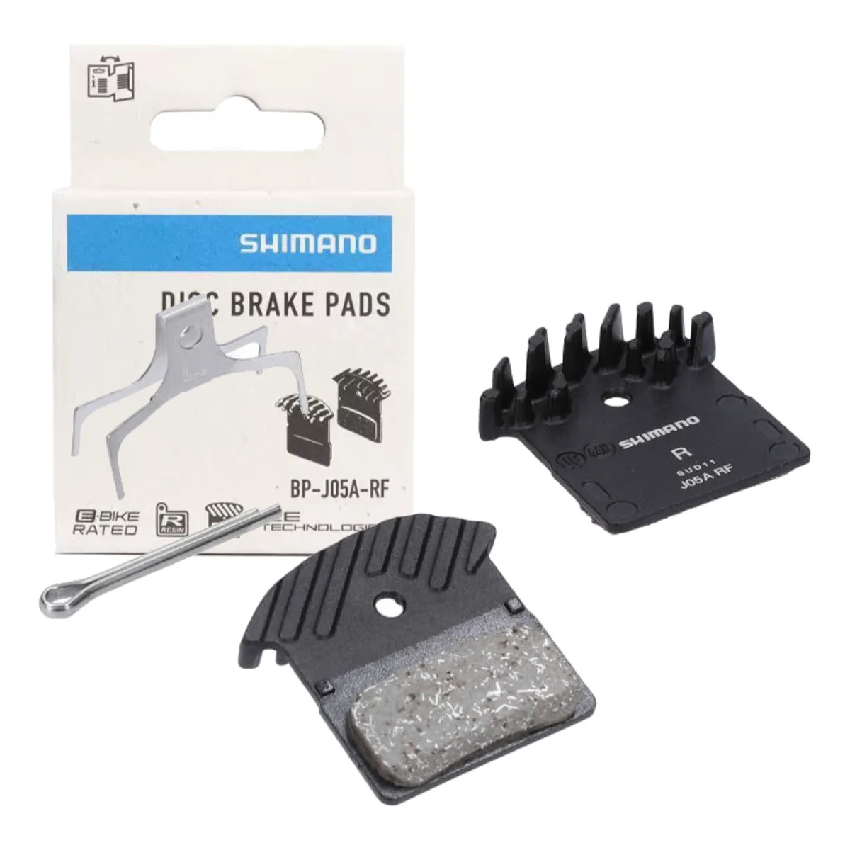 Par de pastilhas de freio Shimano BP-J05A-RF em Resina