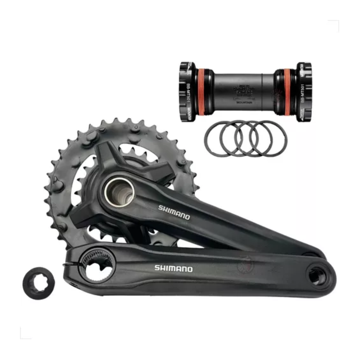 Pedivela Shimano Hollowtwch/MT21 22/36 dentes - 9v Boost com movimento central