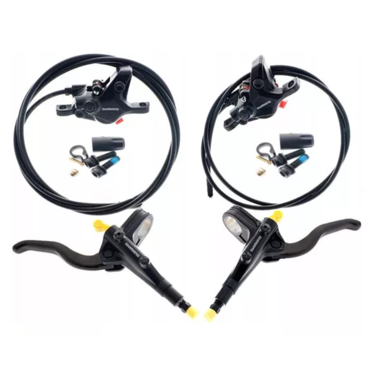 Par de freios hidráulicos Shimano Deore BL-MT401/BR-MT410