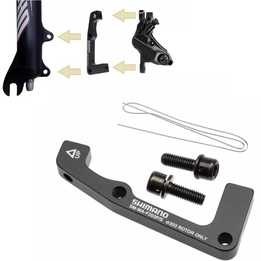 Adaptador Shimano Sm-Ma-F203P/S Para Freio A Disco Dianteiro 203 Mm | Preto