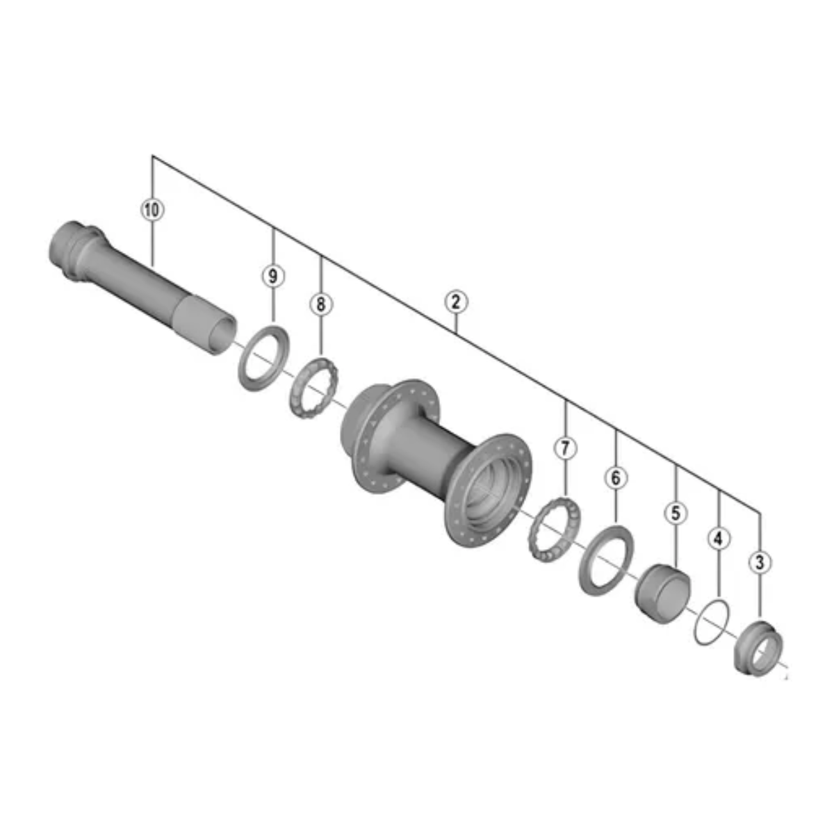 Eixo dianteiro completo Shimano Deore XT HB-M8010 Boost