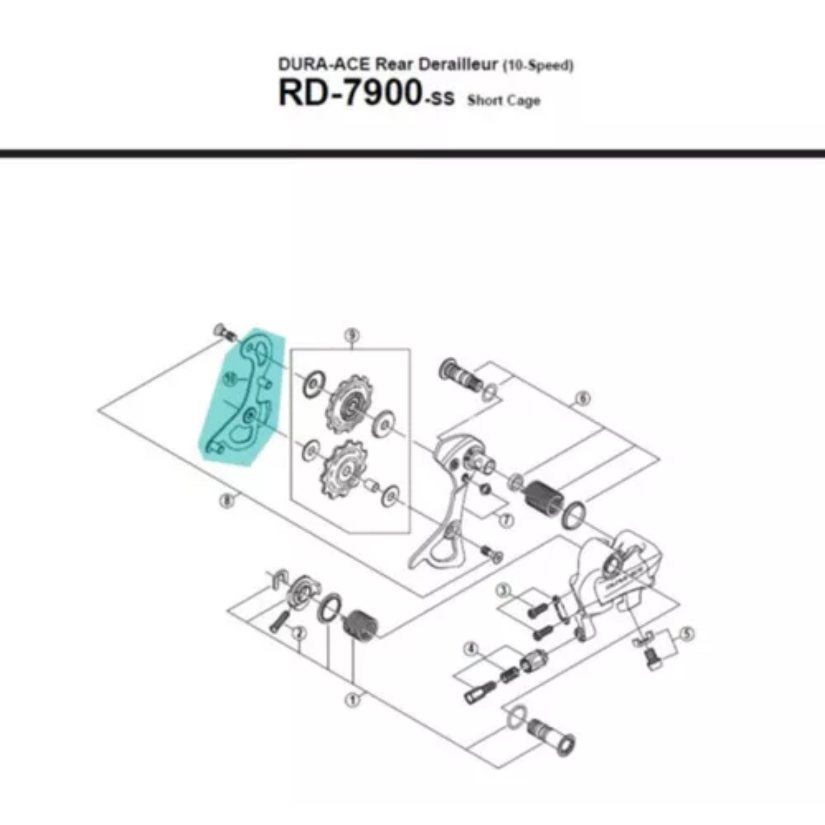 Haste de câmbio Shimano Dura-Ace RD-7900-SS Interna Y5x098130