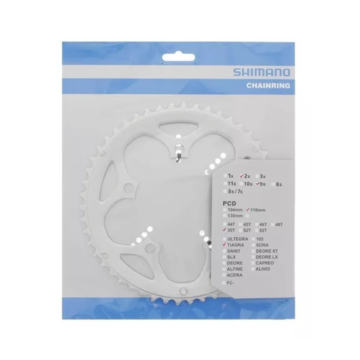 Coroa Shimano Tiagra FC-4550 - BCD 110mm, 9 velocidades e 50 dentes