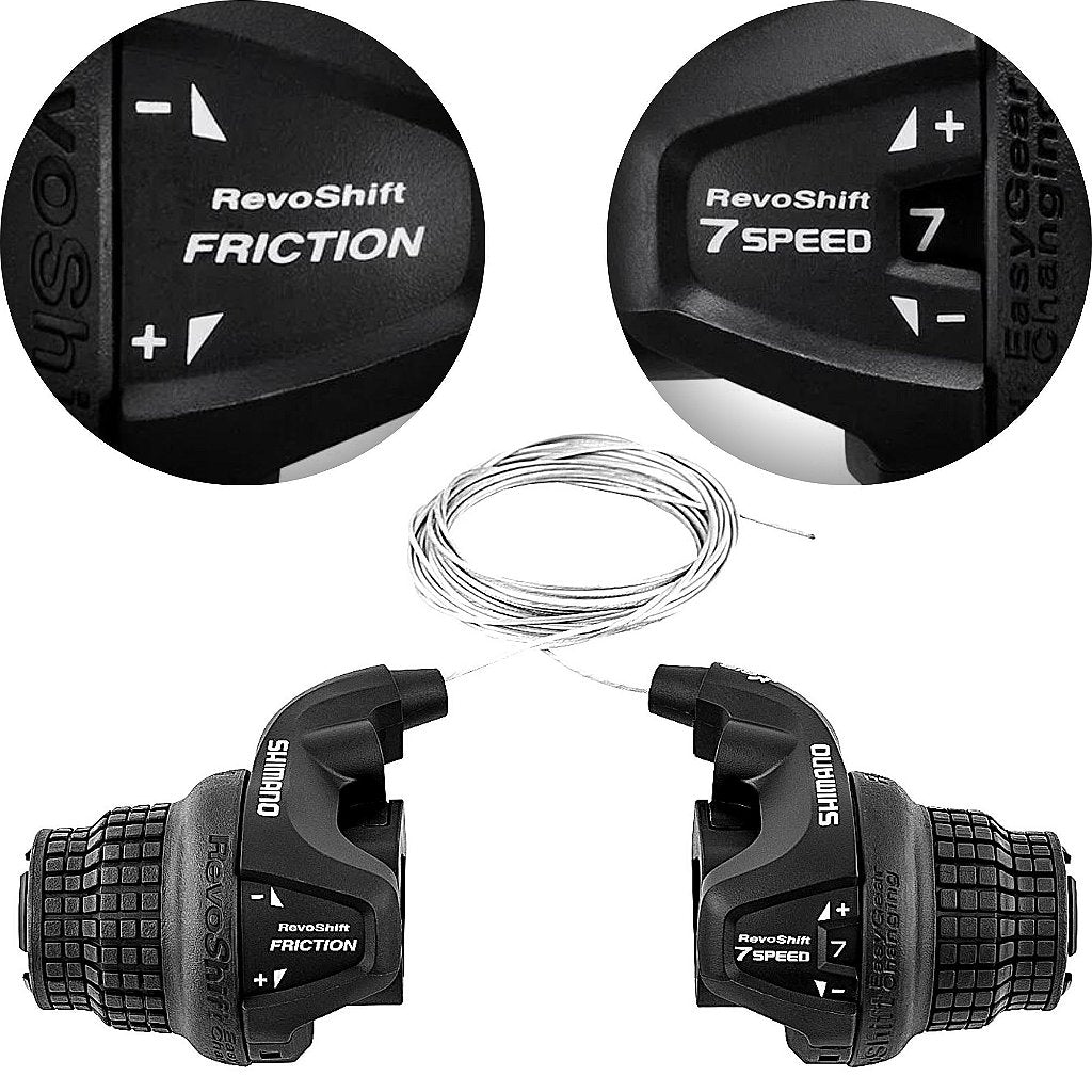 Par De Alavancas Shimano Tourney Sl-Rs25 3X7 Velocidades Revoshift | Preta