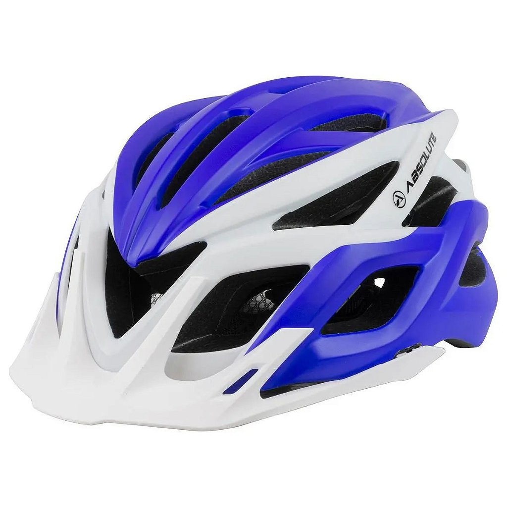 Capacete Absolute Wild Flash Com Led Tamanho G (57-61 Cm) | Branco E Azul