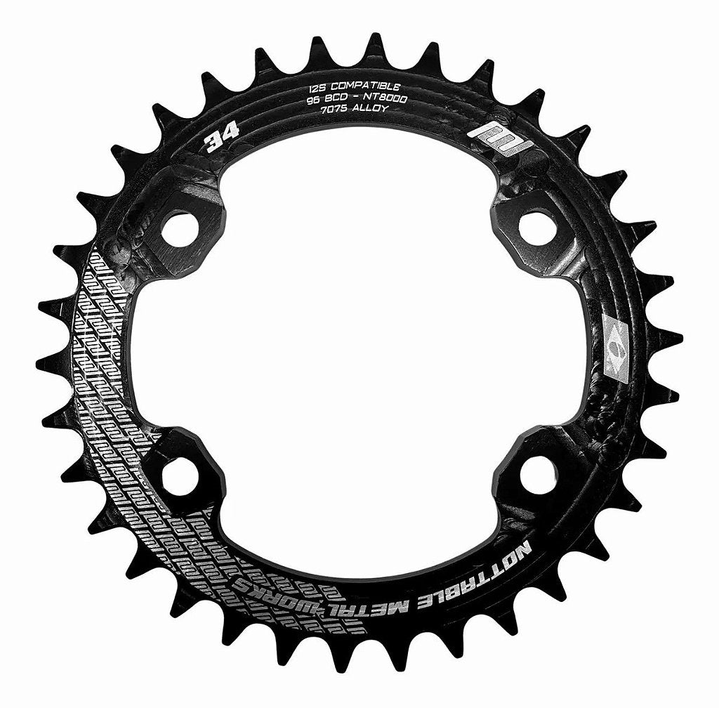 Coroa Nottable Narrow Wide 34 Dentes Bcd 96 Mm - Alumínio | Preta