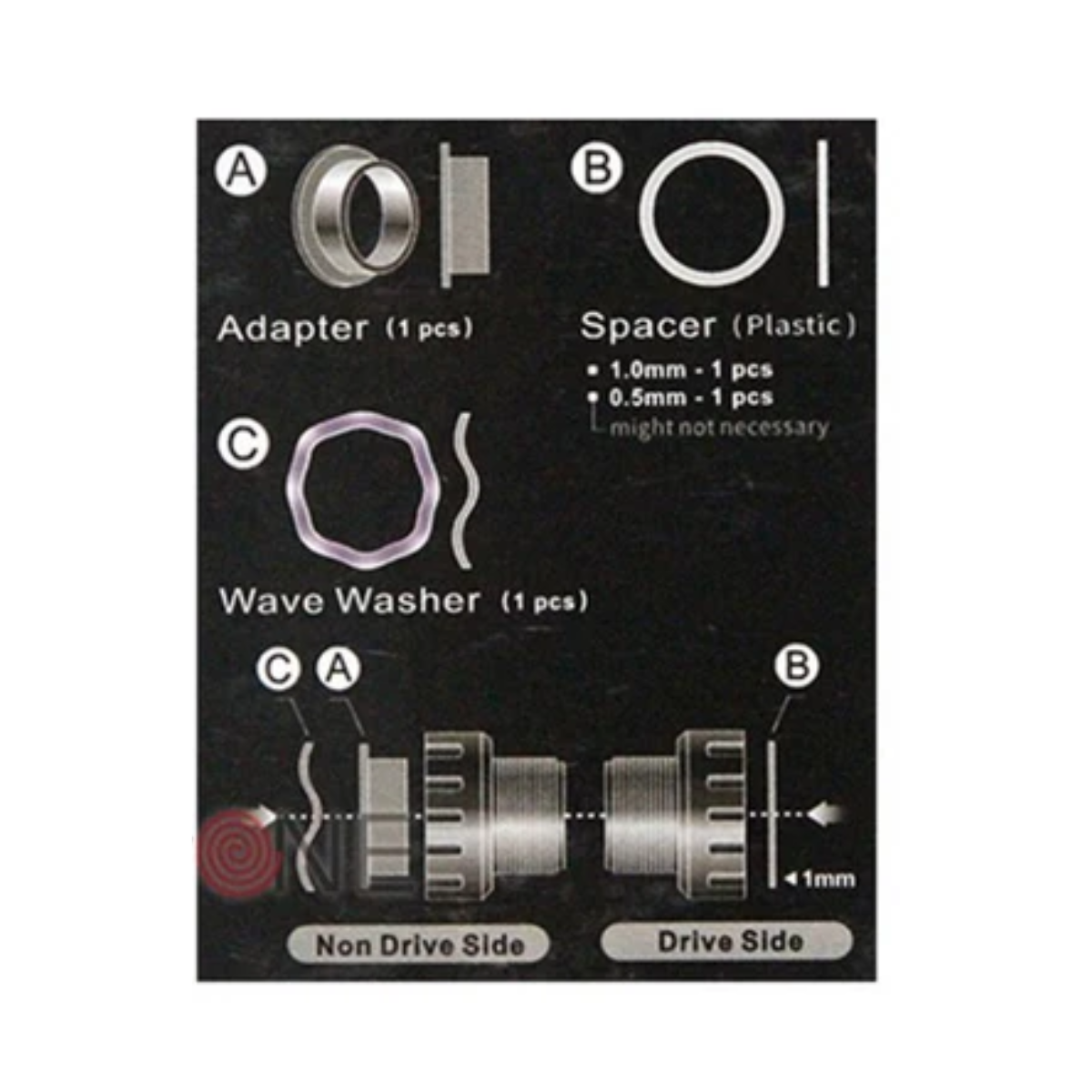 Adaptador de movimento central Tripeak BIC de Shimano 24mm para GXP 22mm