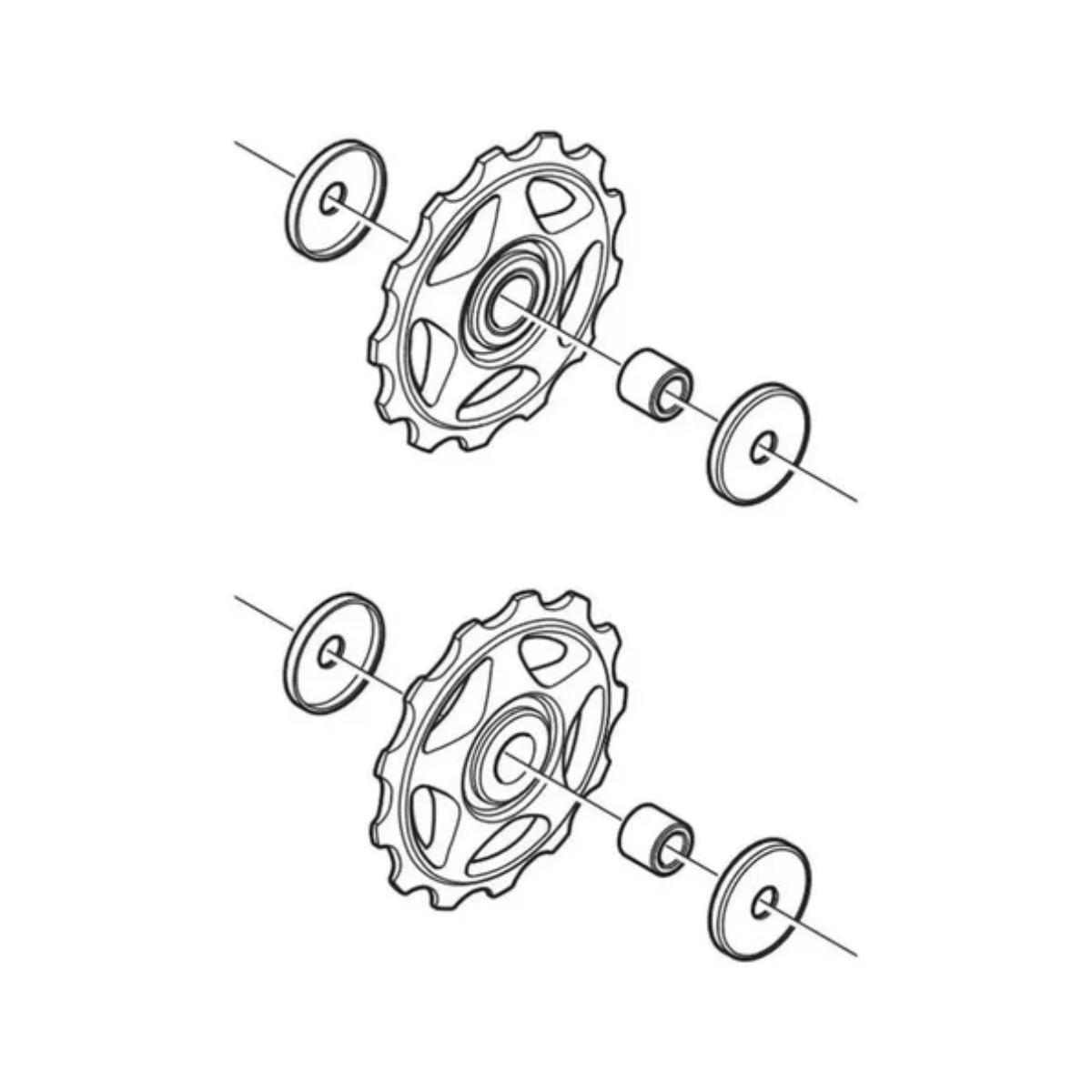 Par de roldana de câmbio Shimano Alívio RD-M410 Acera RD-M360