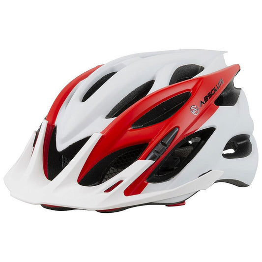 Capacete Absolute Wild Com Led Tamanho M/G (58-61 Cm) | Branco E Vermelho Fosco