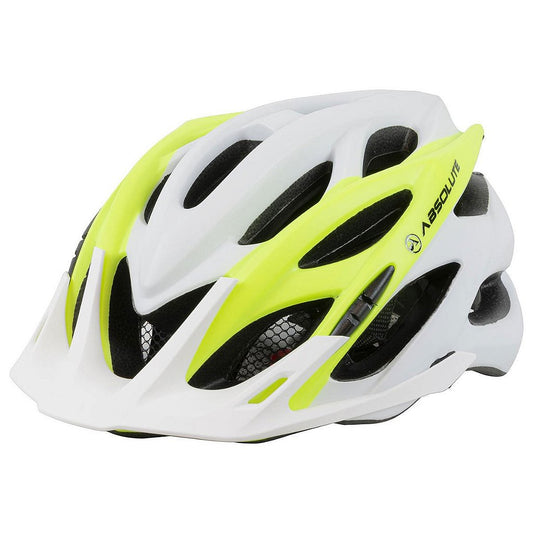 Capacete Absolute Wild Com Led Tamanho M/G (58-61 Cm) | Branco Com Amarelo Neon