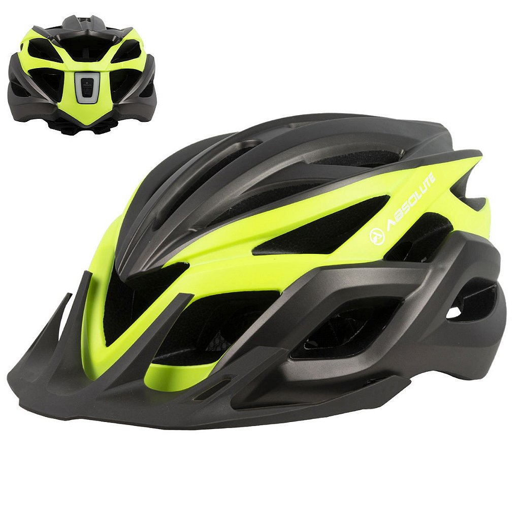 Capacete Absolute Wild Flash Com Led Tamanho G (57-61 Cm) | Preto E Amarelo