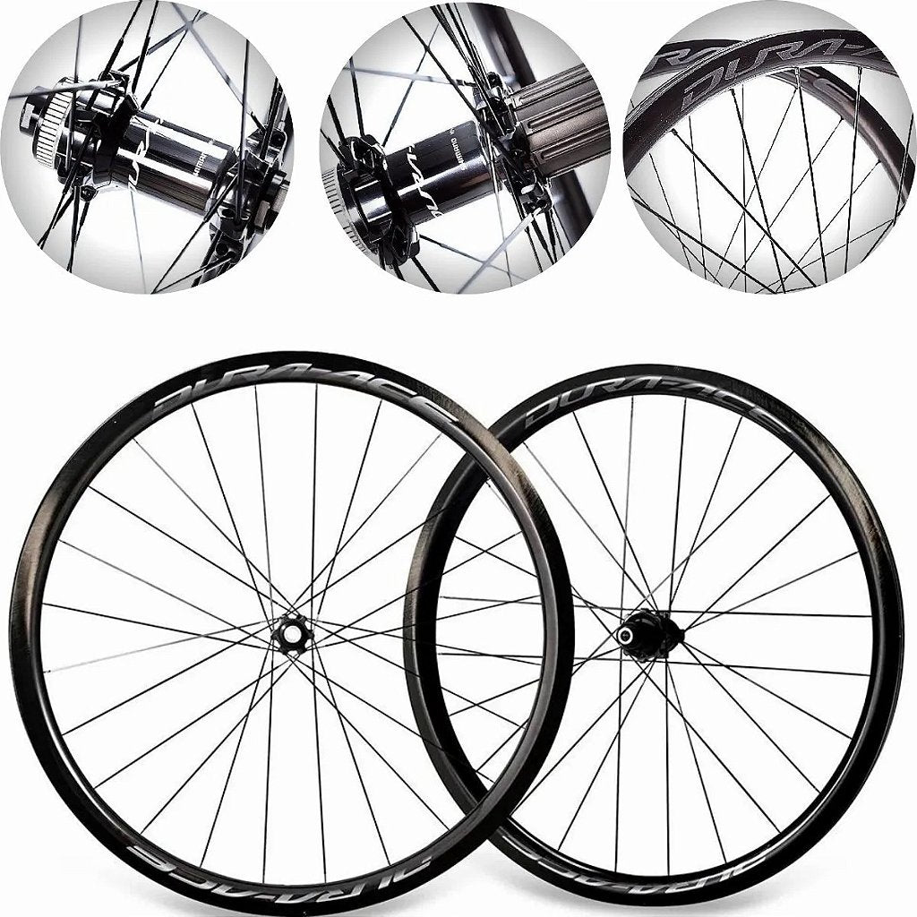 Par De Rodas Aro 700C Shimano Dura Ace Wh-R9170-C40-Tl Carbon Para Speed De 11 Velocidades | Preta