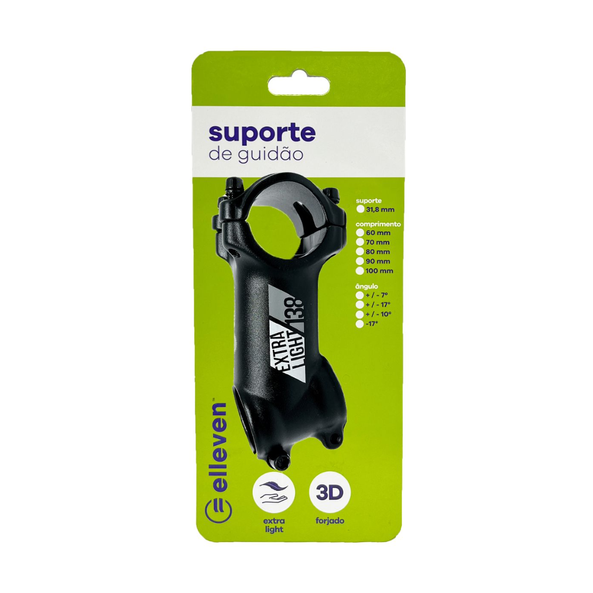 Suporte de guidão Elleven T6 80 mm – 31.8 x 28.6 mm | Rise 17°