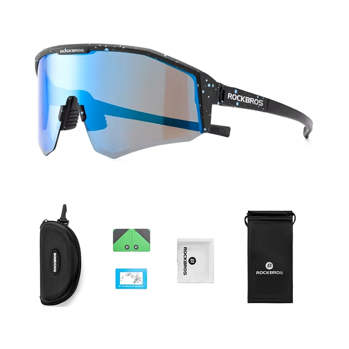 Óculos de ciclismo Rockbros SP297 polarizado ajuste de haste - preto