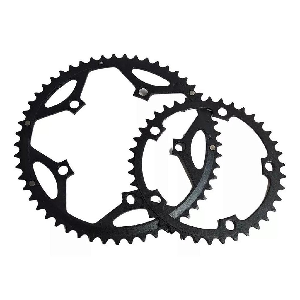 Coroas 53 E 39 Dentes Bcd 130Mm 9 A 11 Velocidades - Alumínio | Preta