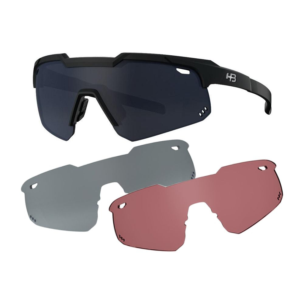 Óculos Hot Buttered Shield Evo Mountain Matte Black + 2 Lentes | Preto Fosco