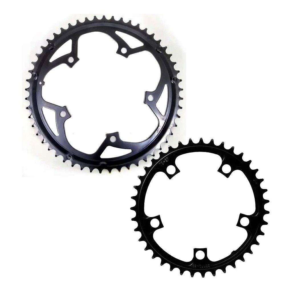 Conjunto De Coroas 53/39 Dentes Bcd 130 Mm - Aço | Preta