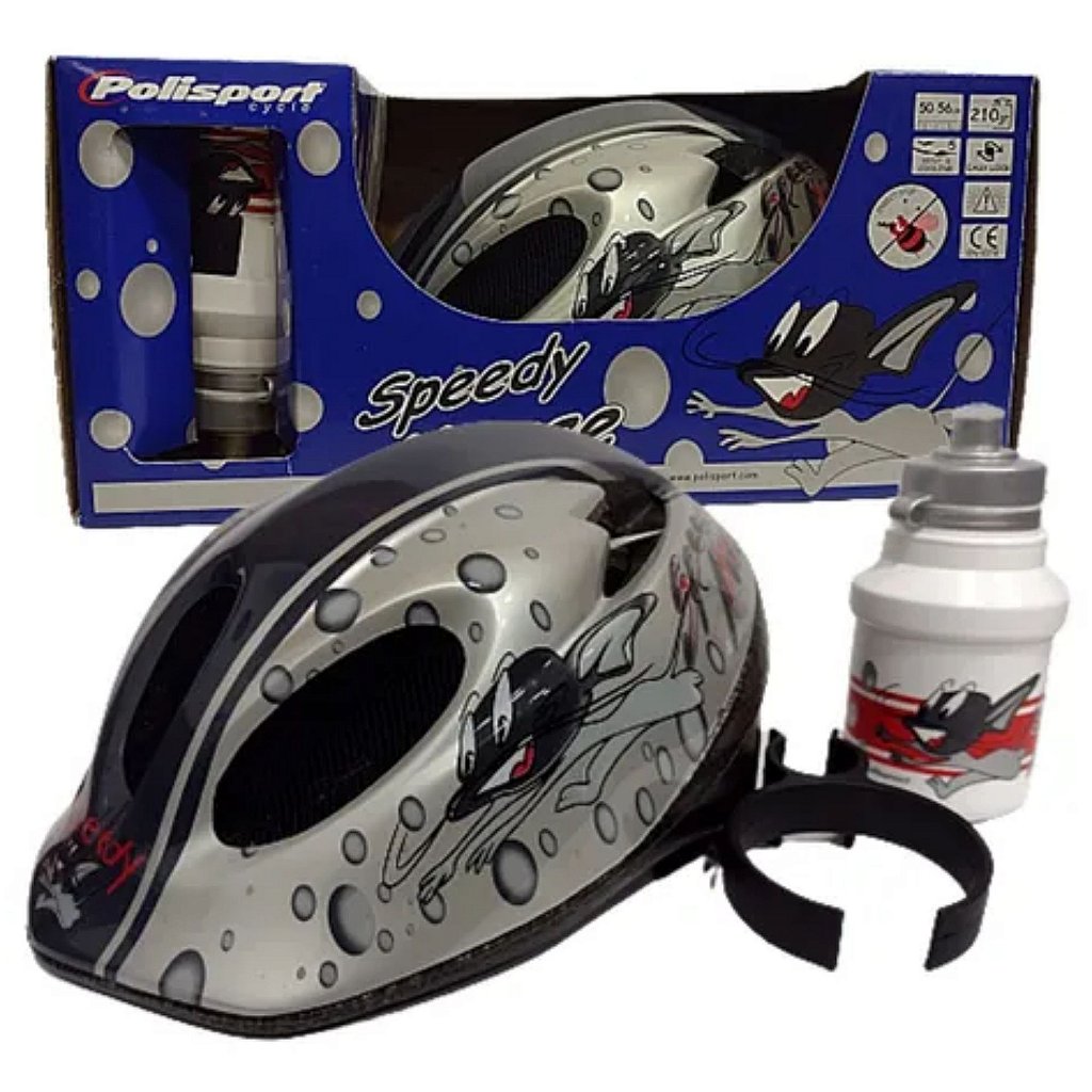 Capacete Polisport Infantil Speedy Mouse | Prata E Cinza