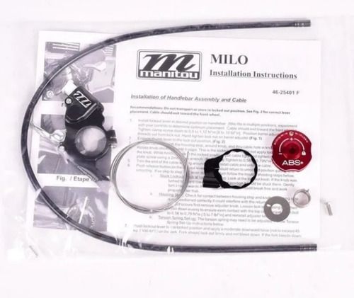 Trava De Suspensão Manitou Milo | Tampa + Gatilho + Cabo E Cond + Base