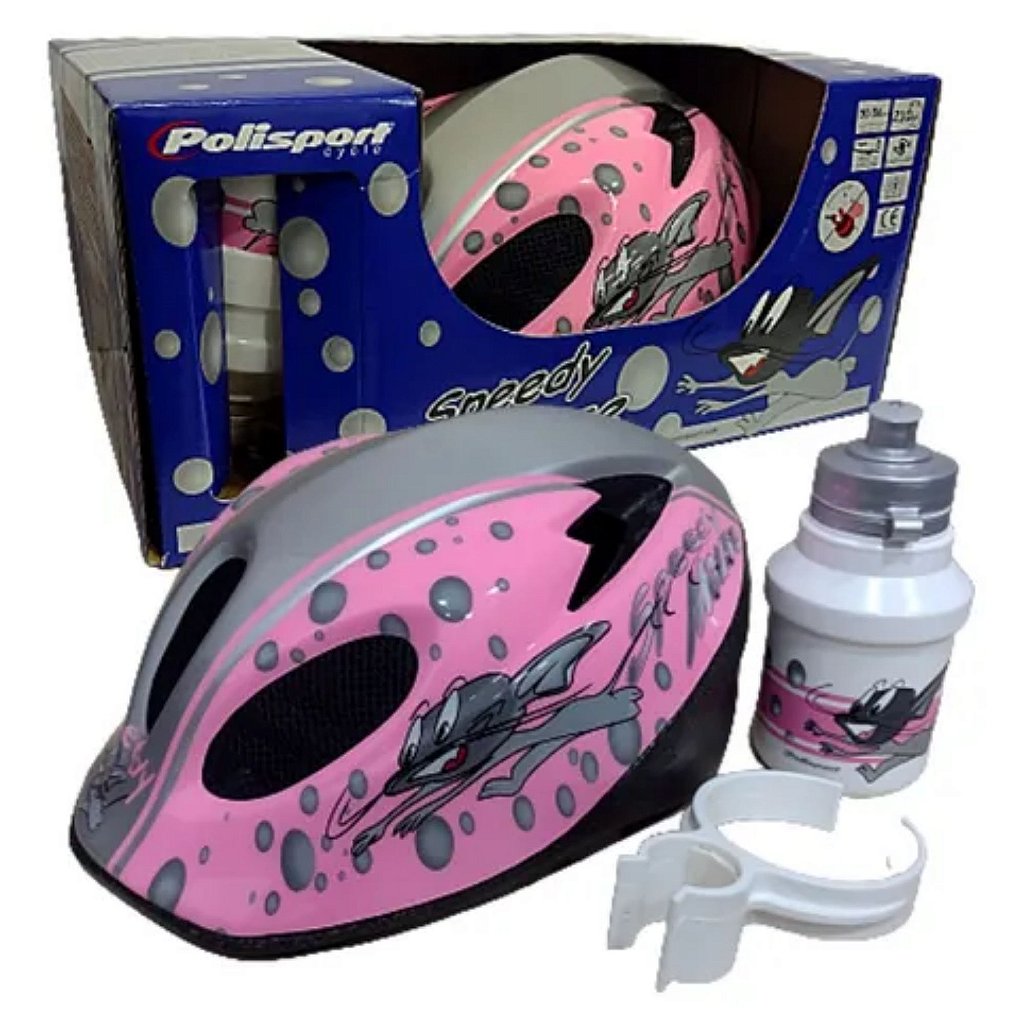 Capacete Polisport Infantil Speedy Mouse | Rosa E Prata