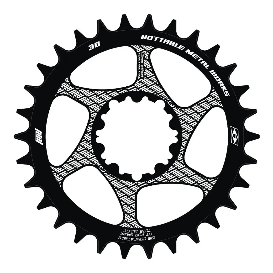 Coroa Nottable Compatível Sram SX, NX, GX, X01 e XX1 Offset 3 mm