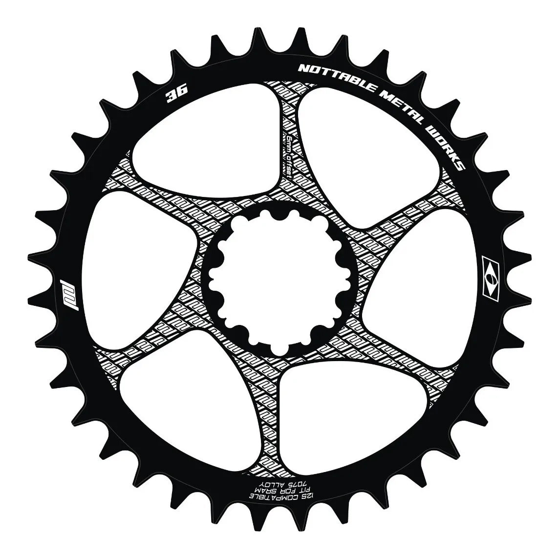 Coroa Nottable Compatível Sram SX, NX, GX, X01 e XX1 Offset 6 mm