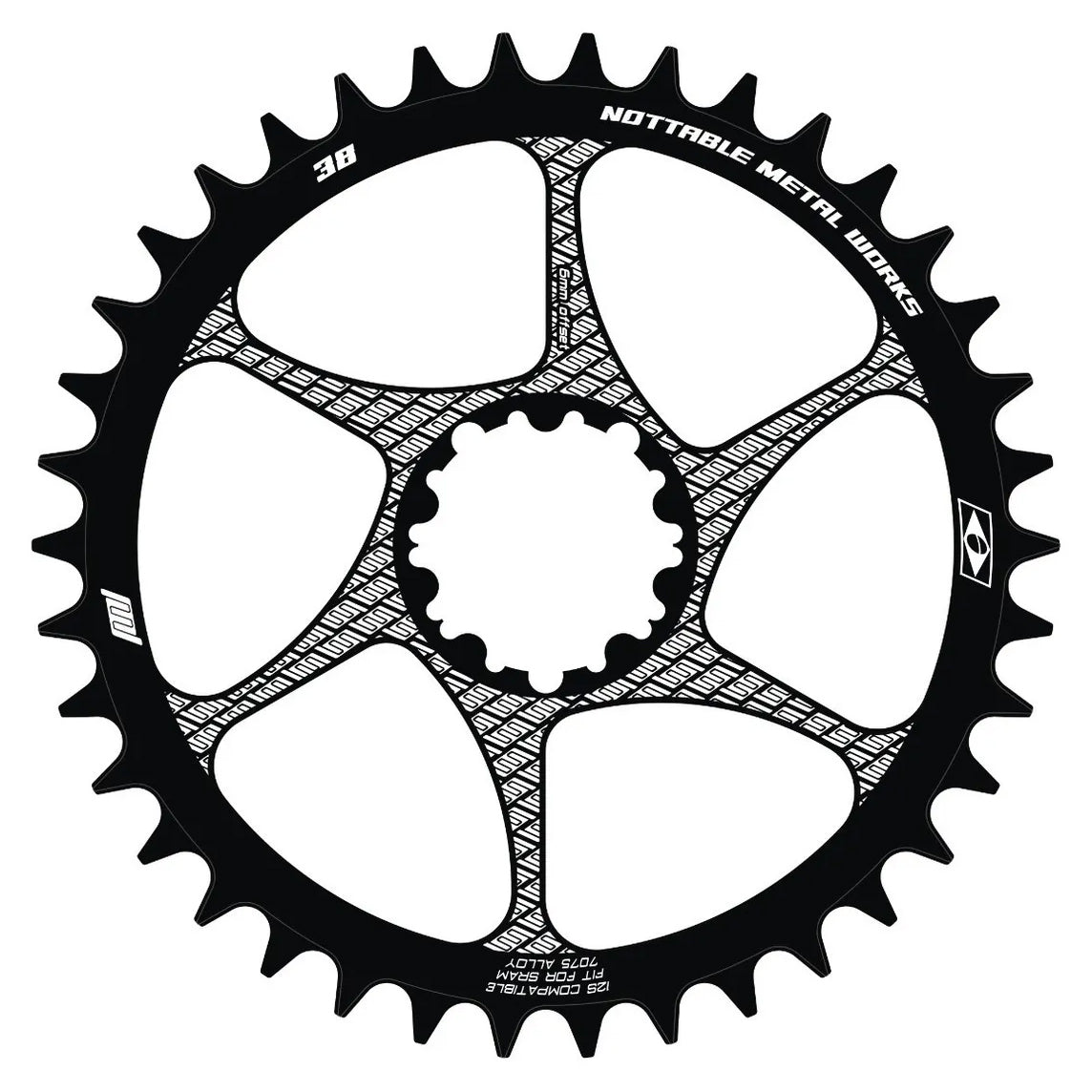 Coroa Nottable Compatível Sram SX, NX, GX, X01 e XX1 Offset 6 mm