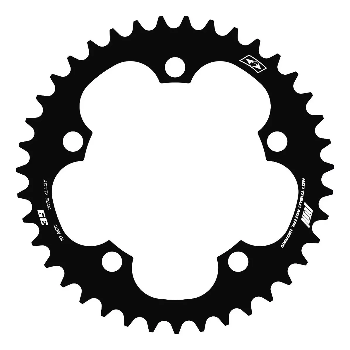 Coroa Nottable Indexada BCD 110 mm 5 furos para Road
