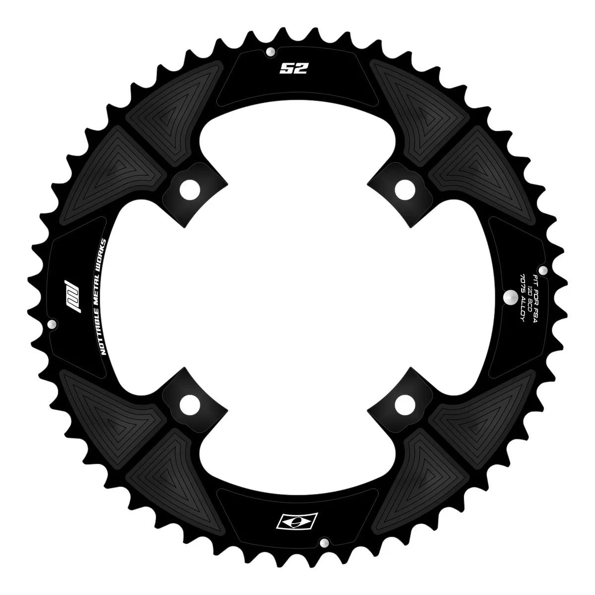 Coroa Nottable Indexada BCD 120 mm 4 furos para FSA Road