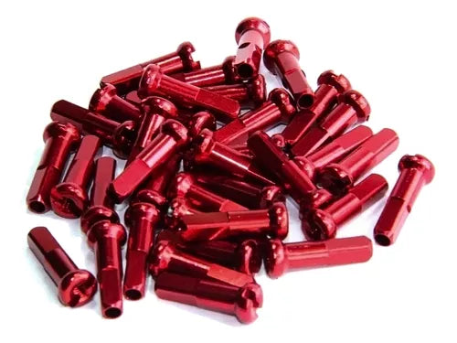 Nipples Para Raio Bicicleta Vermelho 1.8/14mm Alumínio 50un