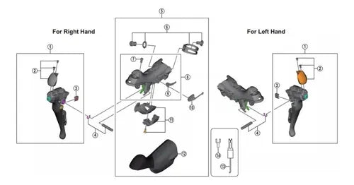 Espelho De Alavanca Sti Shimano Dura-ace St-r9001 - Par