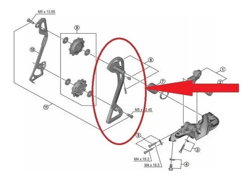 Haste De Câmbio Shimano Deore Xt Rd-m773 Sgs - Externa