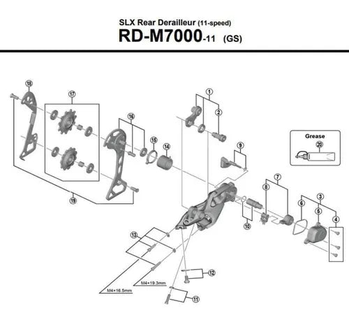 Haste De Câmbio Slx Rd-m7000 11v - Interna Gs