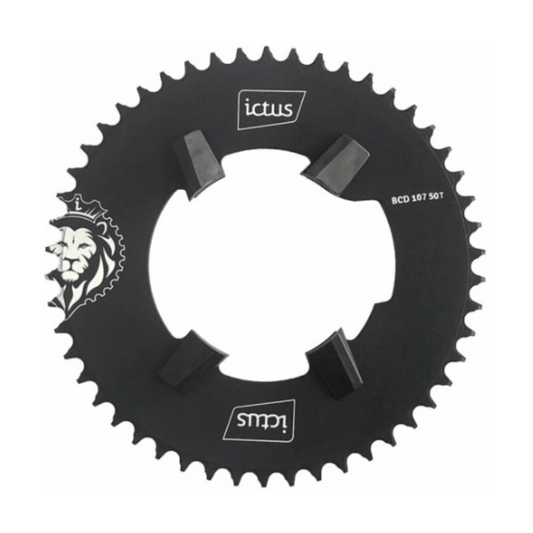 Coroa ICTUS SINGLE Aero BCD 107 para Force – 50 Dentes (4 Furos Assimétrico)