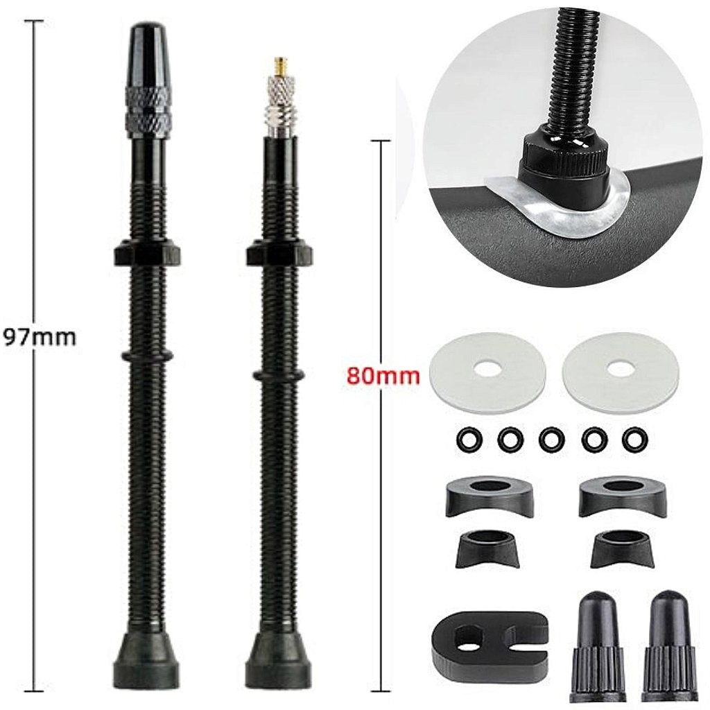 Valvula Para Tubeless Aluminio Preto 80Mm