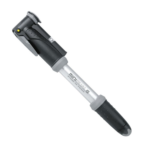 Mini Bomba De Ar Topeak Mini Dual G Com Manômetro 120 Psi | Preta E Prata