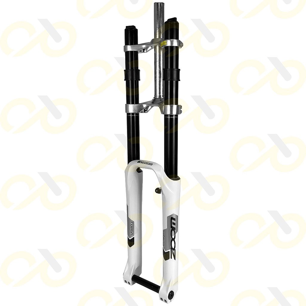 Suspensão Aro 26 Dh Zoom Forgo 180 Mm Over Aheadset | Branca