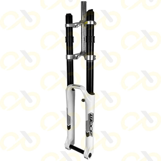 Suspensão Aro 26 Dh Zoom Forgo 180 Mm Over Aheadset | Branca