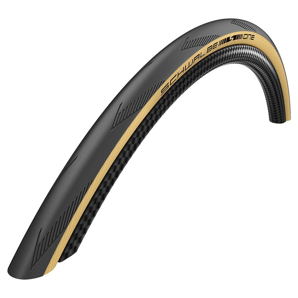 Pneu Schwalbe One Perfomance Raceguard 700X25 - Tubeless Easy | Preto E Bege